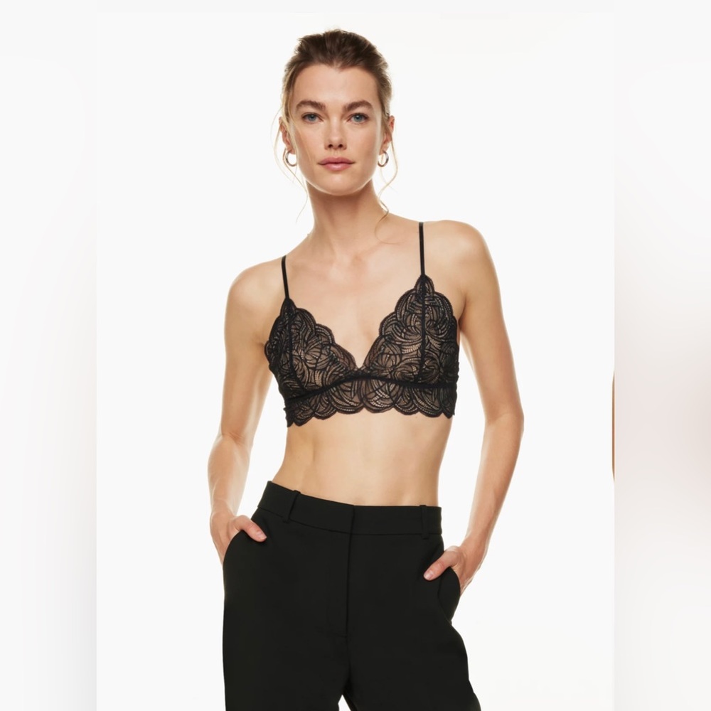 Aritzia’s Talula Renfrew bralette in black, size small